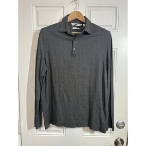 Joseph Abboud Liquid Soft Long Sleeve Polo Shirt Men’s Medium Gray Cotton